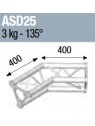 ASD - ANGLE ALU 250 TRIANGULAIRE 2 DEPARTS 135° - ASD25