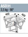 ASD - ANGLE ALU 250 TRIANGULAIRE 3 DEPARTS 90° PIED GAUCHE - ASD31