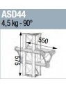 ASD - ANGLE ALU 250 TRIANGULAIRE 4 DEPARTS 90° VERTICAL/MEDIAN G - ASD44