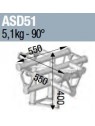 ASD - ANGLE ALU 250 TRIANGULAIRE 5 DEPARTS HORIZONTAL/PIED - ASD51
