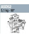 ASD - ANGLE ALU 250 TRIANGULAIRE 5 DEPARTS HORIZONTAL/PIED/VERTICAL - ASD52