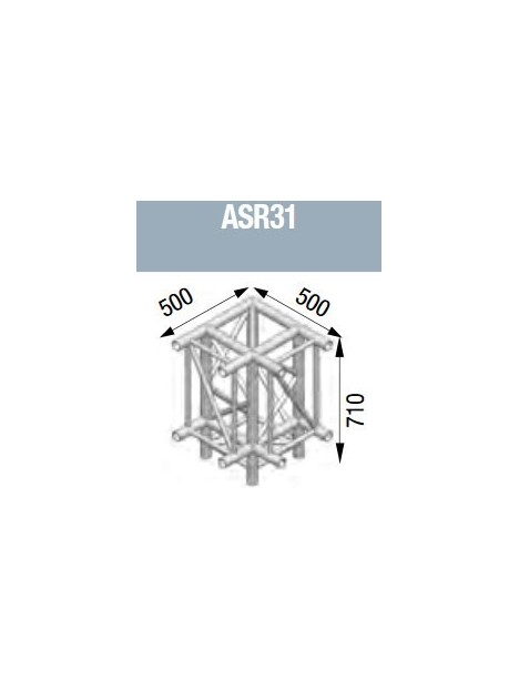 ASD - Angle 3 départs pied 90° lg de 0m50x0m50x0m71 - ASR31