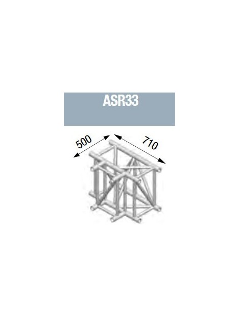 ASD - Angle 3 départs horizontal 90° lg de 0m50x0m71 - ASR33