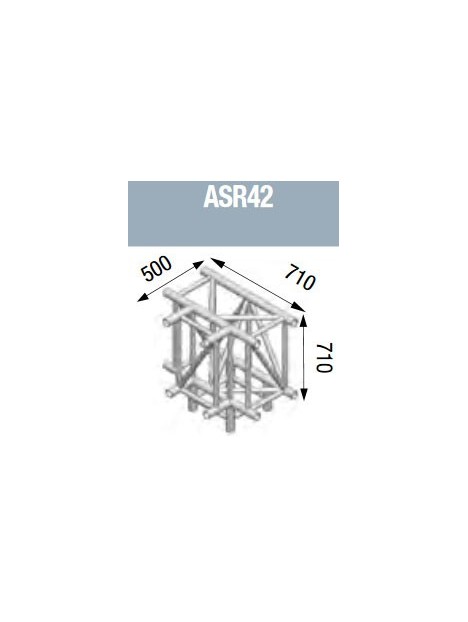 ASD - Angle 4 départs pied 90° lg de 0m71x0m71x0m50 - ASR42