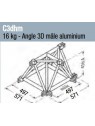 ASD - Angle 3D mâle structure alu 500 triangulaire - C3DHM