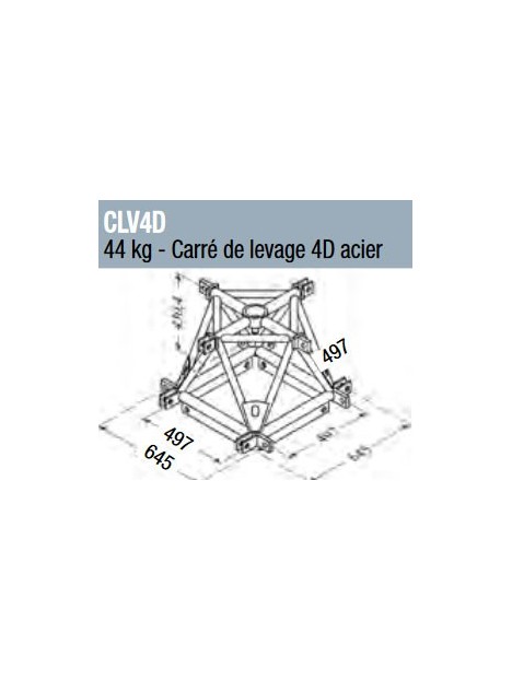 ASD - Carré de levage 4D acier structure alu 500 triangulaire - CLV4D
