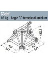 ASD - Angle 3D femelle structure alu 500 triangulaire - C3DH