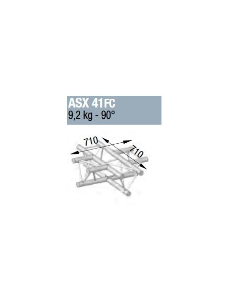 ASD - ANGLE ALU 290 4 DEPARTS 90° HORIZONTAL FORTE CHARGE - ASX41FC