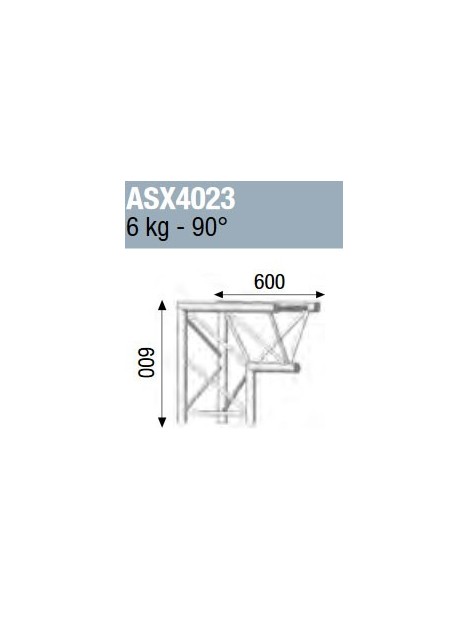 ASD - ANGLE ALU 390 2 DEPARTS PIED 90° - ASX4023