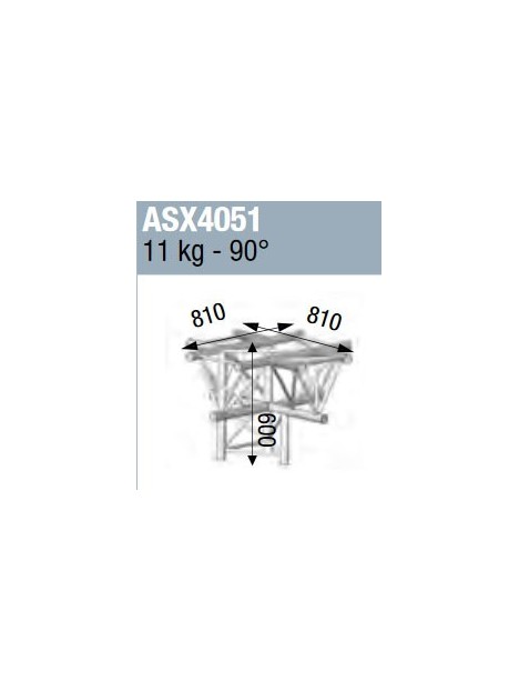 ASD - ANGLE ALU 390 5 DEPARTS CROIX A PLAT 90° - ASX4051
