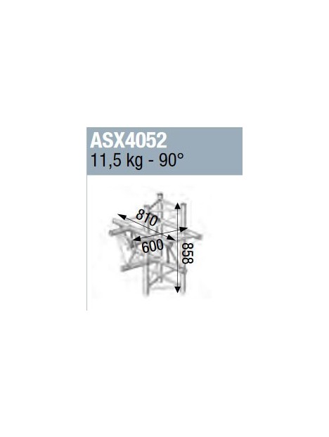 ASD - ANGLE ALU 390 5 DEPARTS PIED 90° - ASX4052