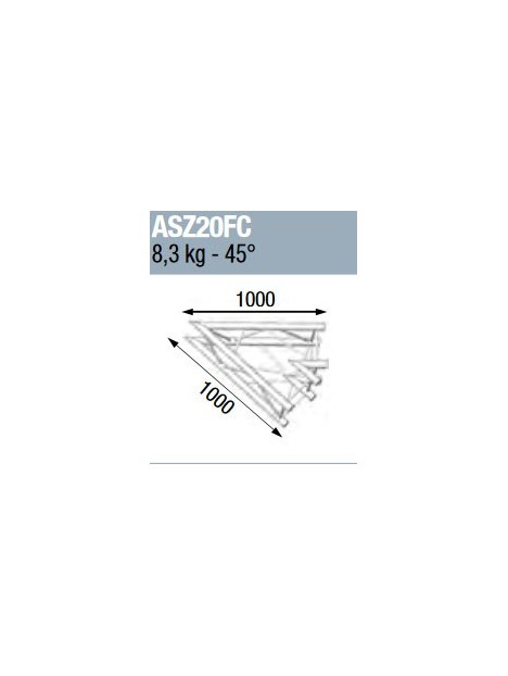 ASD - ANGLE ALU 290 CARREE 2 DEPARTS 45° FORTE CHARGE - ASZ20FC