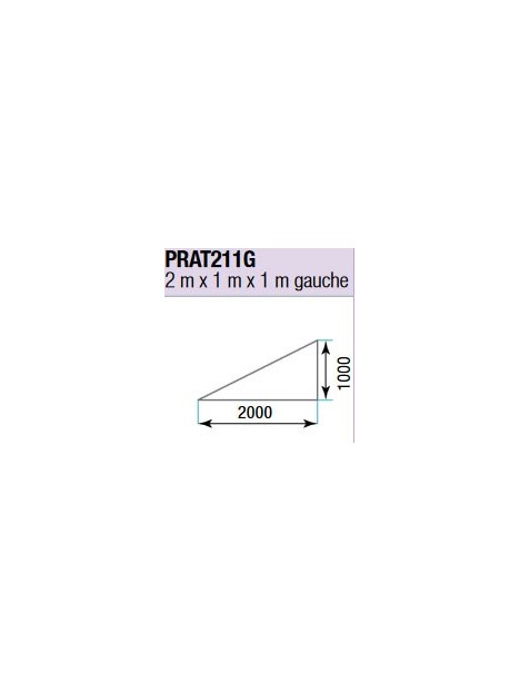 ASD - PRATICABLE TRIANGULAIRE 750 kg / m² de 2m x 1m x 1m. plancher extérieur GAUCHE  - PRA-T211G
