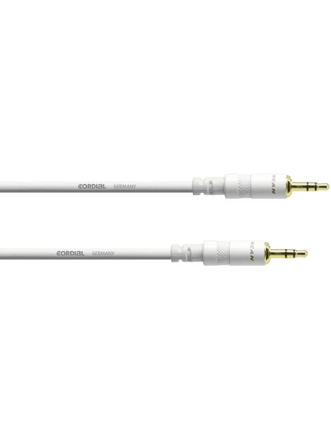 Cordial - Câble audio sym. REAN 3,5mm m./m. st. 0,6m blanc - ECL CFS0.6WW-SNOW