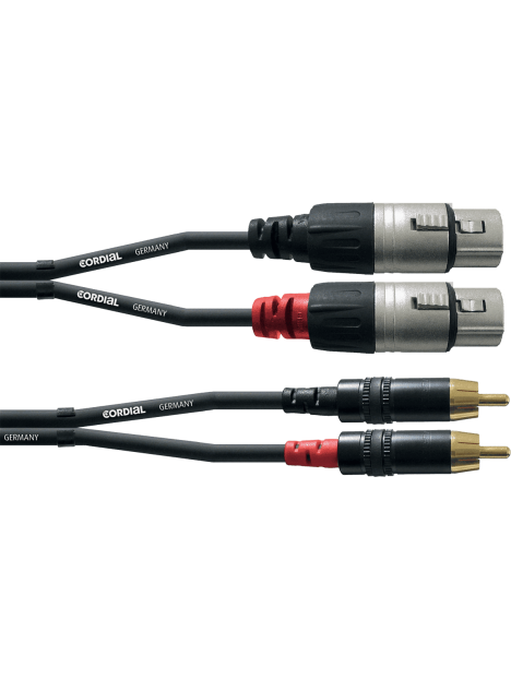Cordial - Câble audio double REAN 2x XLR F./2x RCA 1,5 m - ECL CFU1.5FC