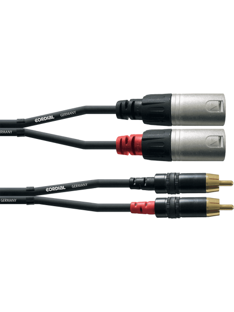 Cordial - Câble audio double REAN 2x XLR M./2x RCA 1,5 m - ECL CFU1.5MC
