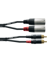 Cordial - Câble audio double REAN 2x XLR M./2x RCA 1,5 m - ECL CFU1.5MC