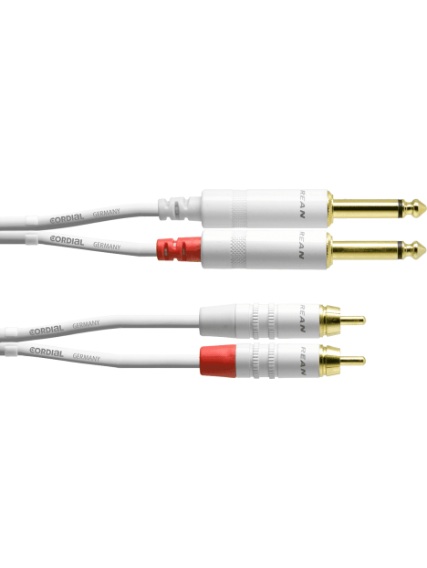 Cordial - Câble double 2 J. mono m./2 RCA blanc 3m - ECL CFU3PC-SNOW