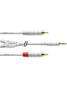 Cordial - Câble bretelle REAN 3.5mm stéréo/2x RCA 1.5m blanc - ECL CFY1.5WCC-SNOW