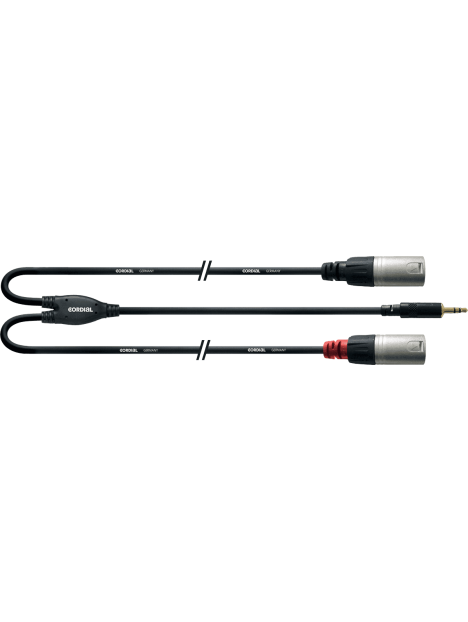 Cordial - Câble bretelle 3,5mm St./2x XLR M. longs 1,5m - ECL CFY1.5WMM-LONG
