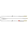 Cordial - Câble bretelle mini-J. stéréo/2x J. mono blanc 3m - ECL CFY3WPP-LONG-SNOW