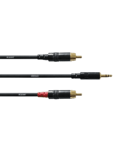 Cordial - Câble bretelle REAN 3.5mm stéréo/2x RCA 6m - ECL CFY6WCC