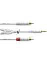 Cordial - Câble bretelle REAN 3.5mm stéréo/2x RCA 6m blanc - ECL CFY6WCC-SNOW