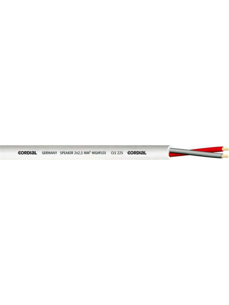 Cordial - Bobine câble HP 2x 2.5mm² blanc - 100m - ECL CLS225WHITE100