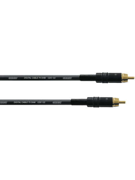 Cordial - Câble numérique SPDIF 2x RCA plaqué or 1m - ECL CPDS1CC