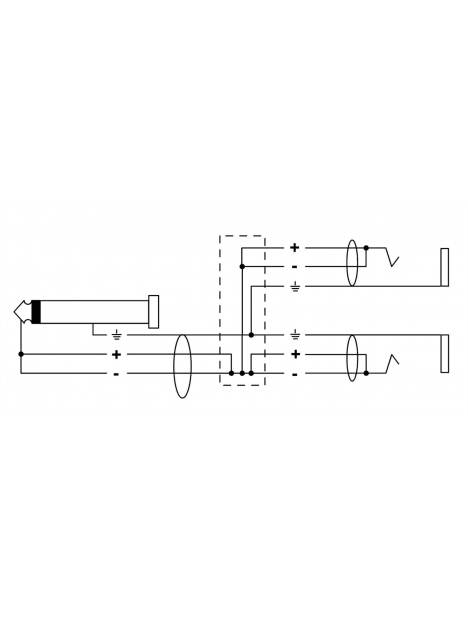 Cordial - Câble bretelle REAN J. mono M/2 Jacks mono F. 0,3m - ECL CFY0.3PGG