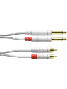 Cordial - Câble audio double jack - RCA 1,5 m blanc - ECL CFU1.5PC-SNOW
