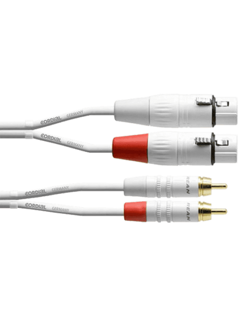 Cordial - Câble audio double XLR femelle - RCA 3 m blanc - ECL CFU3FC-SNOW