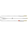 Cordial - Câble audio minijack stéréo - 2 jack mâles 1,5 m blanc - ECL CFY1.5WPP-SNOW