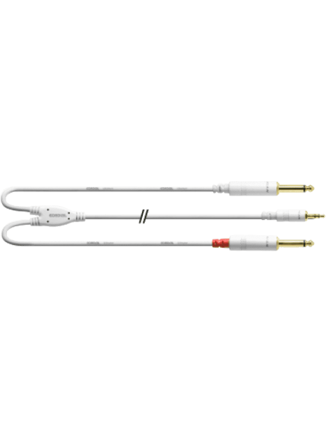 Cordial - Câble audio minij stéréo/2 jack mono 6 m blanc - ECL CFY6WPP-SNOW